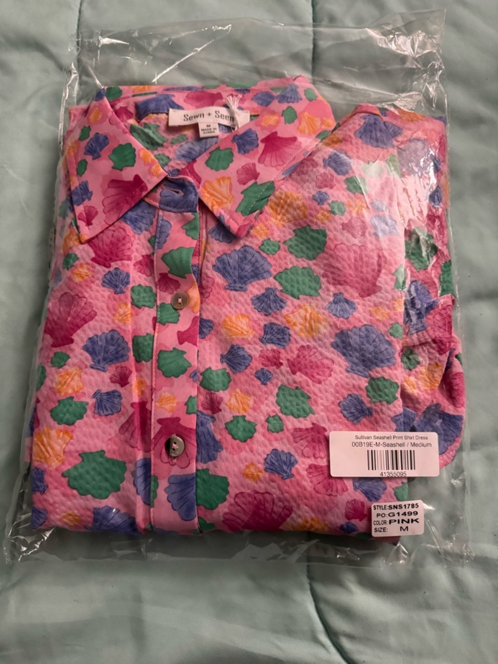 NWT SULLIVAN SEASHELL PRINT SHIRT DRESS - Picture 13 of 13